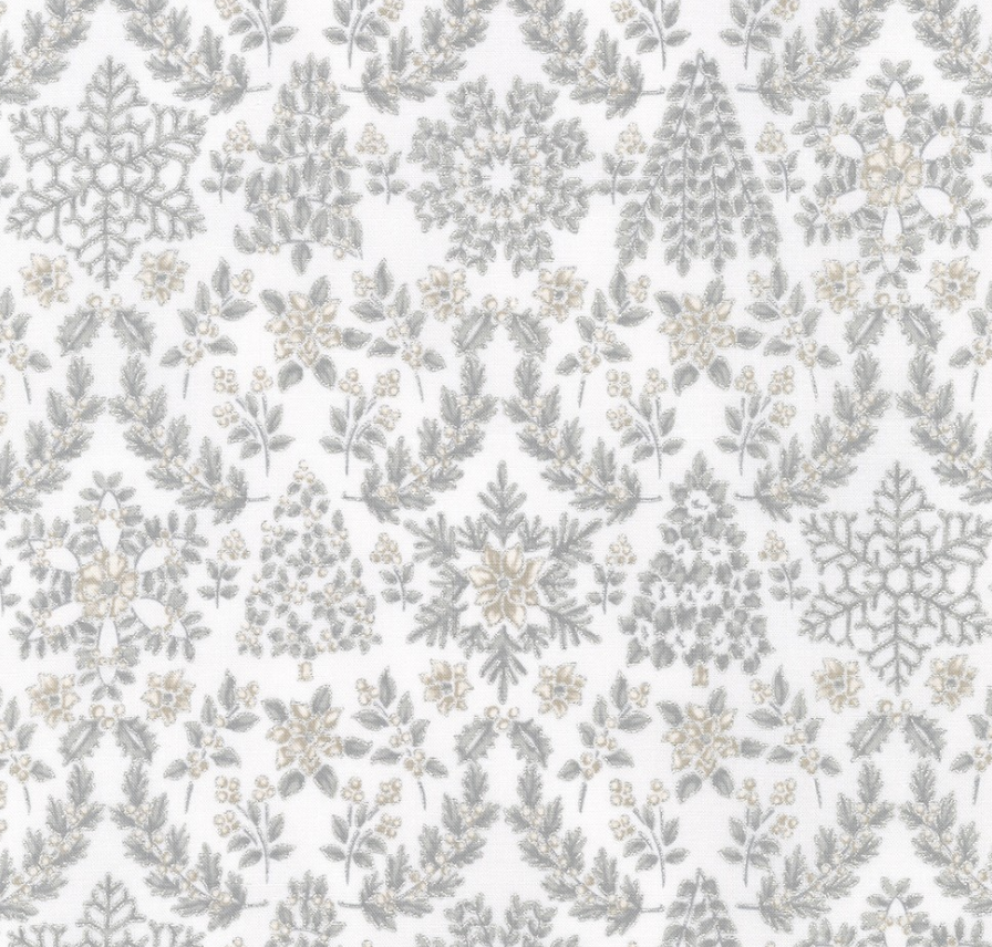 Holiday Flourish - Snow Flourish DOVE 1 by/for Robert Kauffman Fabrics