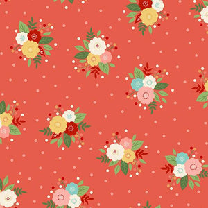 Ameilia POSY - RED by Makower UK for Andover Fabrics