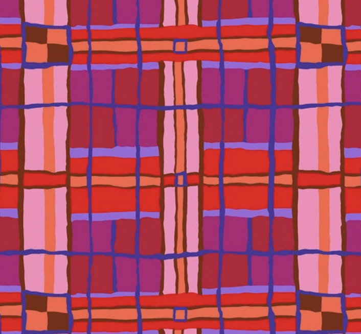 August 2022 CHECKMATE - PINK by Philip Jacobs for Kaffe Fassett Collective and FreeSpirit