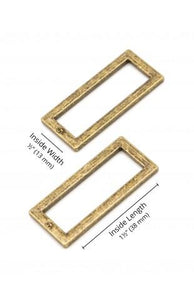 ByAnnie 1.5" Rectangle Ring-Flat, Set of 2 ANTIQUE BRASS