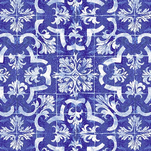 Ceramica BLUE - PANEL by Two Can Art for Andover Fabrics