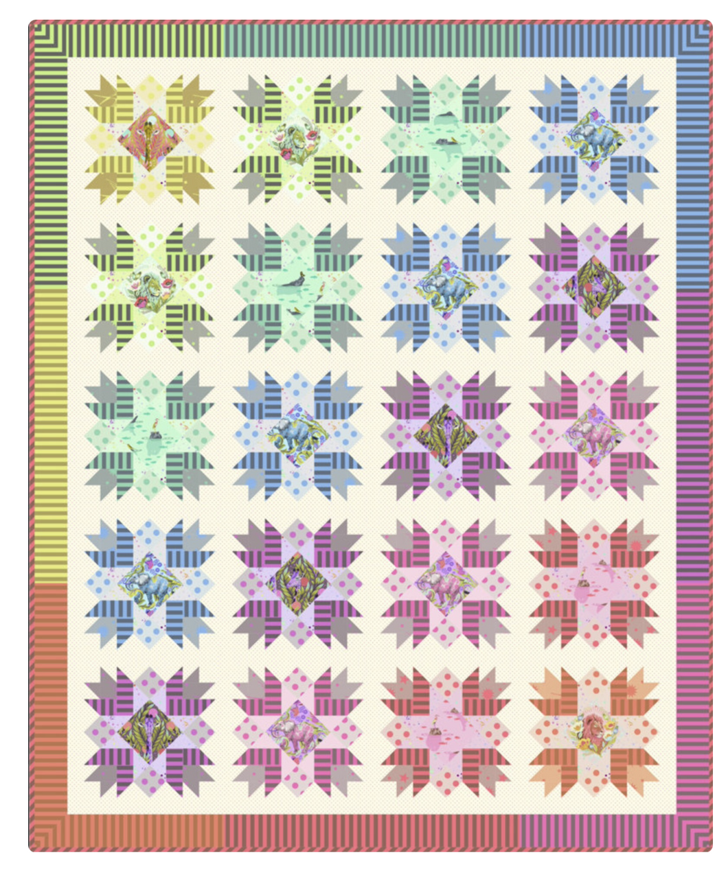 Everglow STAR CLUSTER QUILT KIT by Tula Pink for FreeSpirit Fabrics