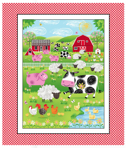 Farm Animal Banner Panel by Kate Mawdsley for Henry Glass & Co