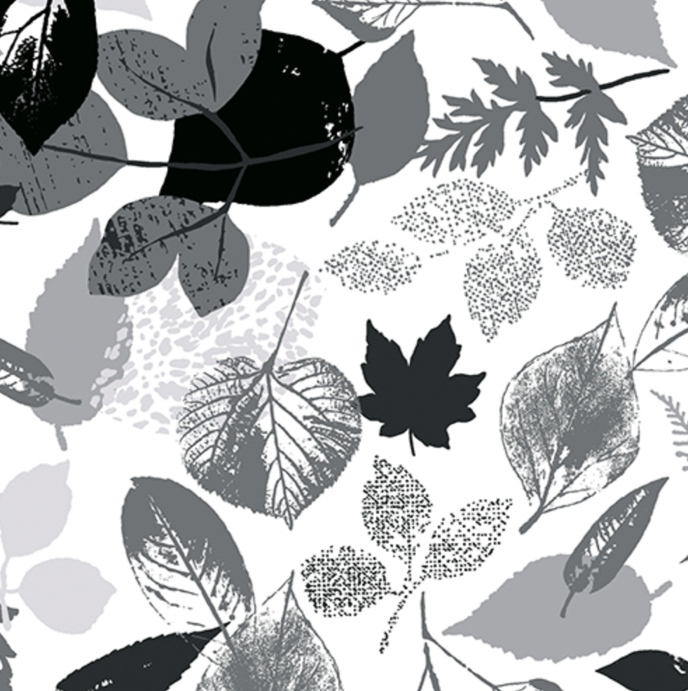 Great Outdoors FALLING LEAVES - WHITE by Kanvas Studios for Benartex