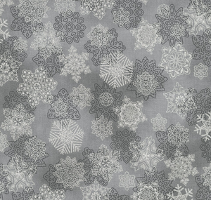Holiday Flourish - Snow Flourish PEWTER 2 by/for Robert Kauffman Fabrics