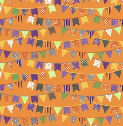Hometown Halloween FLAGS - ORANGE by Kimberbell Designs for Maywood Studios