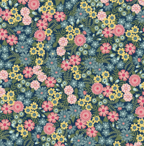 Kimberbell Vintage Flora GROUND COVER - DARK BLUE by Kim Christopherson for Maywood Studios
