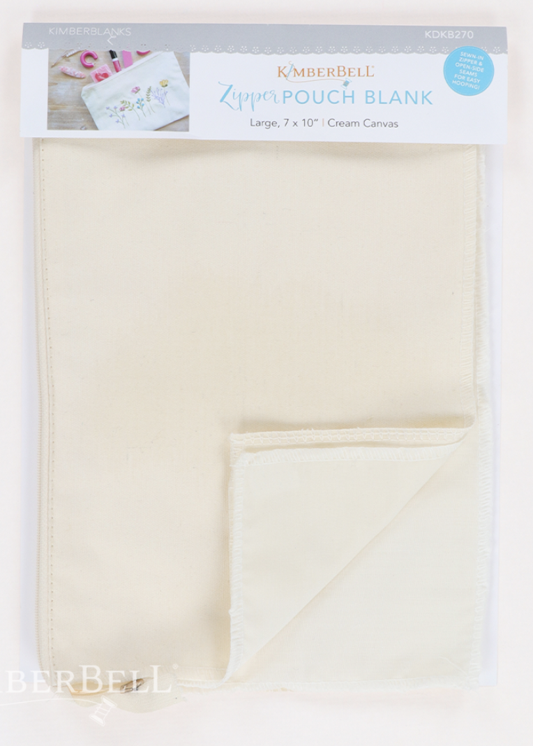 Kimberbell Zipper Pouch Blank - Canvas - Cream Large
