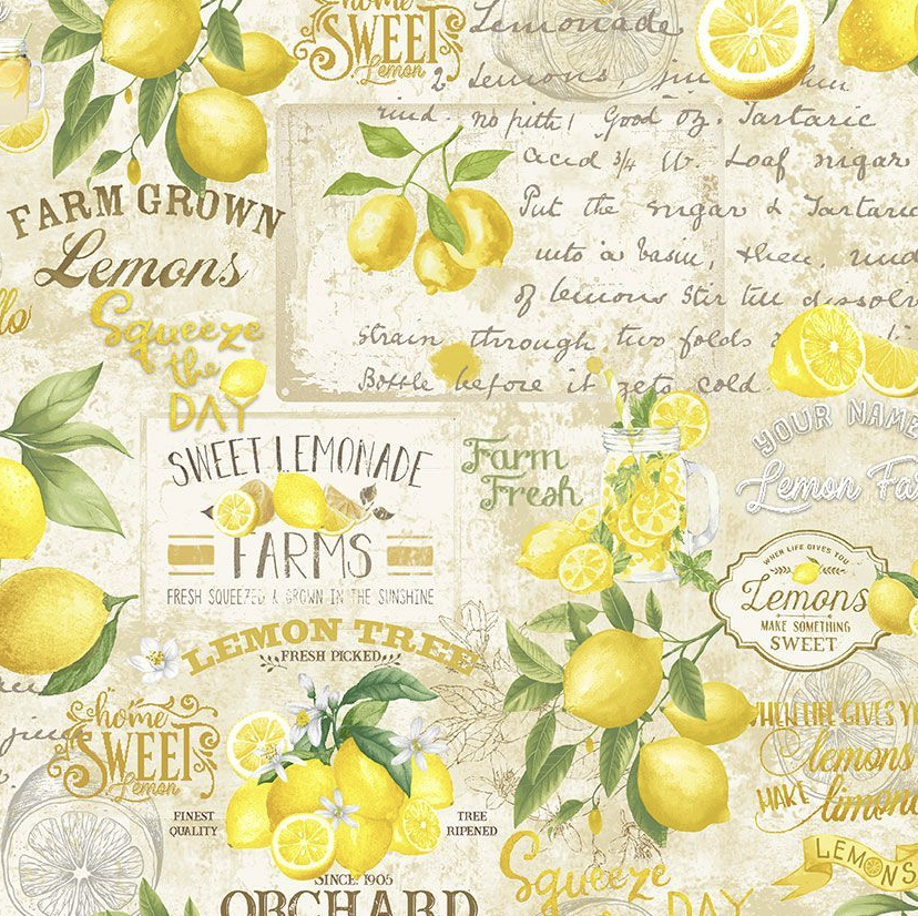 Lemon Bouquet FARM COLLAGE by/for Timeless Treasures