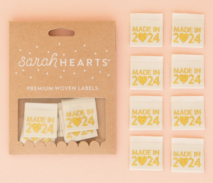 Made in 2024 Metallic Gold Labels by Sarah Heart