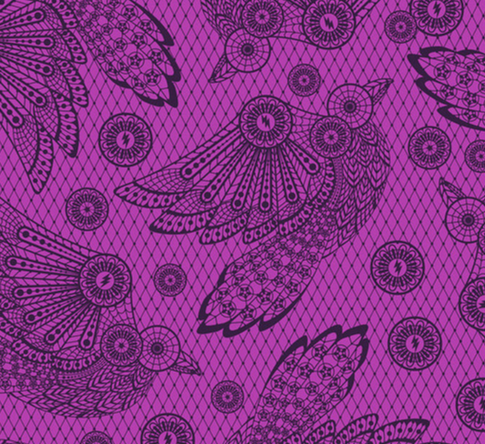 Nightshade (Deja Vu) RAVEN LACE - OLEANDER by Tula Pink for Free Spirit Fabrics