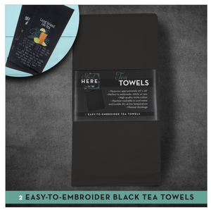 OESD Tea Towels, 2 Count, Black