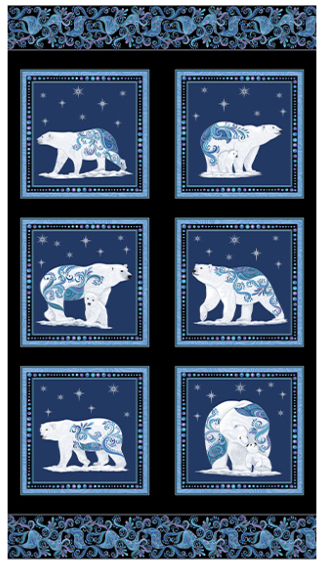 Polar Attitude BLUE MULTI PANEL by Ann Lauer for Benartex