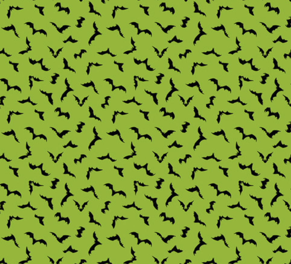 Pretty Creepy GREEN JUST BATTY by Cori Dantini for Free Spirit Fabrics