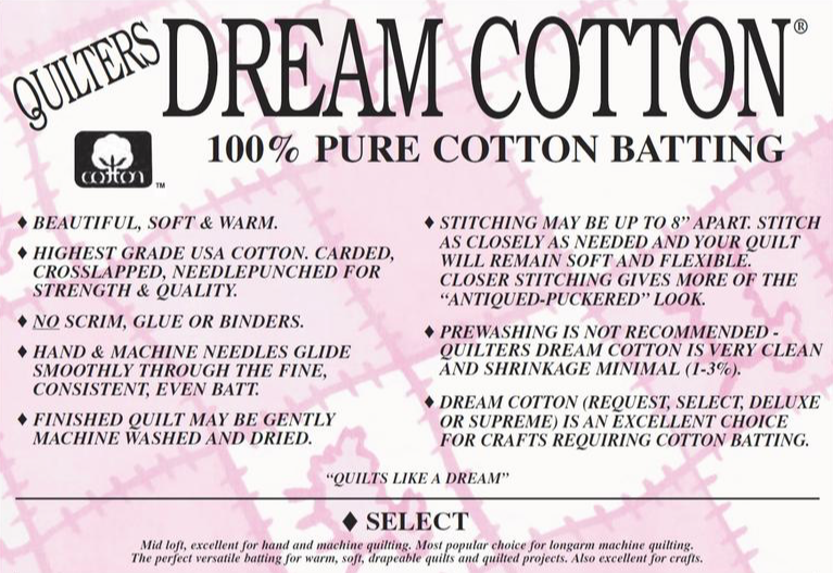 Quilter's Dream Cotton Batting SELECT CRIB