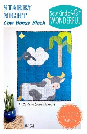Starry Night Cow Bonus Block by Sew Kind of Wonderful