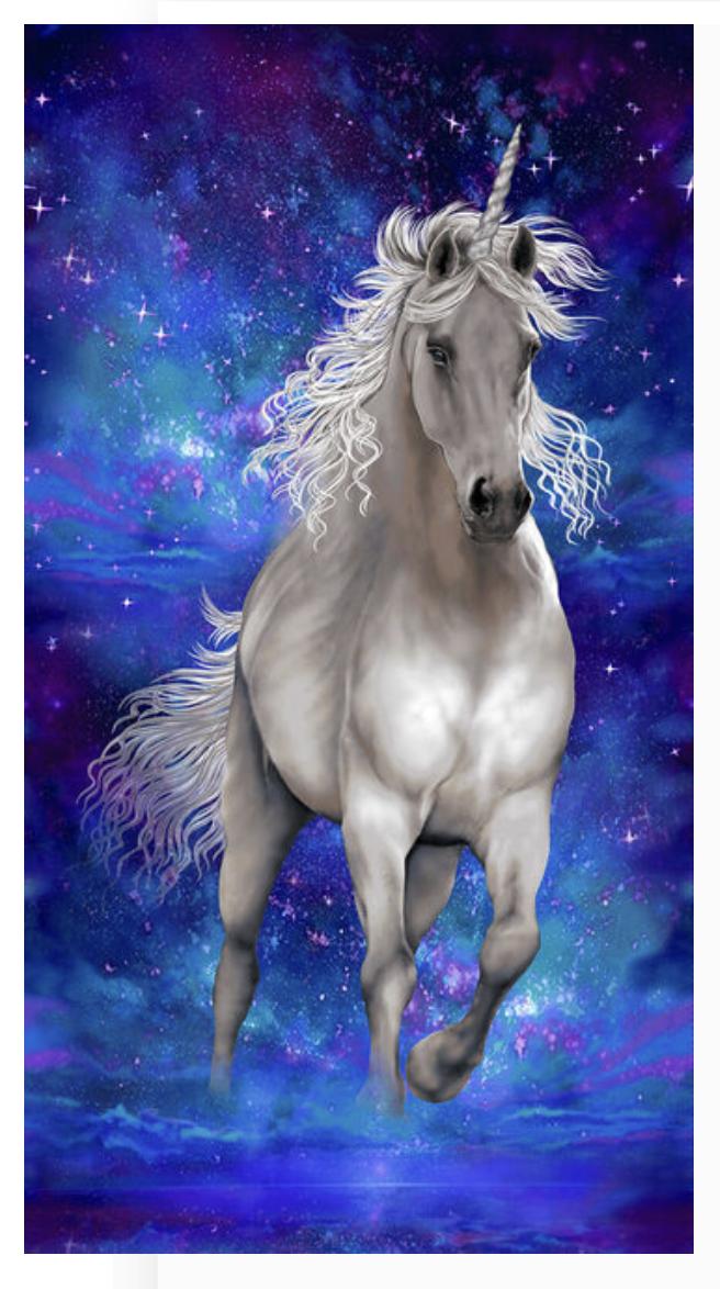Unicorn Dreams UNICORN PANEL - ROYAL by Color Principle for Henry Glass