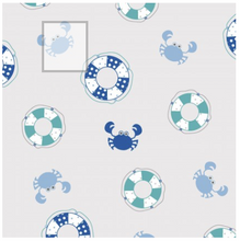 Load image into Gallery viewer, Kimberbell Vintage Boardwalk PERSERVERS AND CRABS Grey/Blue
