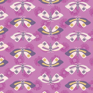 Wanderings BUTTERFLIES - ORCHID by Stephanie Organes for Andover Fabrics