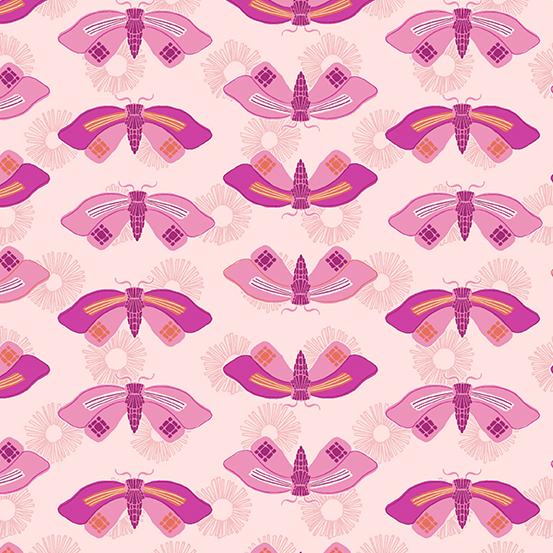 Wanderings BUTTERFLIES - PINK by Stephanie Organes for Andover Fabrics