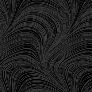 Wide Wave Texture 108" BLACK WIDE BACK by Jackie Robinson for Benartex